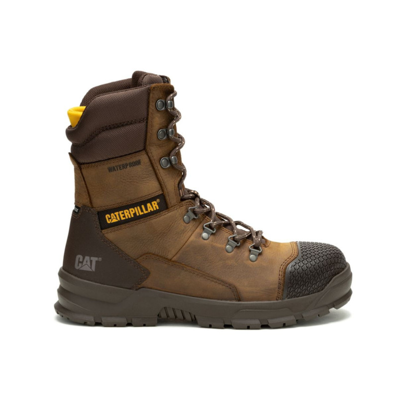 Caterpillar Accomplice X 8" Waterproof Steel Toe Work Boot Men Real Brown